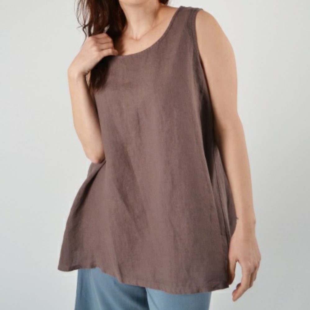 NWT Bryn Walker Light Linen Trapeze tank in Earl
